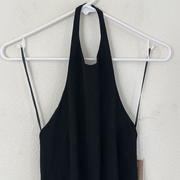 Reformation Open Back Halter Minimalist Black Dress - Picture 3 of 12